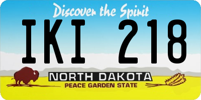 ND license plate IKI218