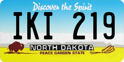ND license plate IKI219