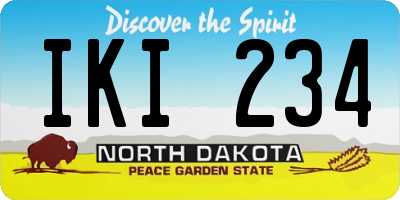 ND license plate IKI234