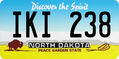 ND license plate IKI238