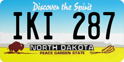 ND license plate IKI287