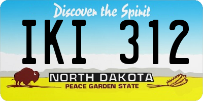 ND license plate IKI312