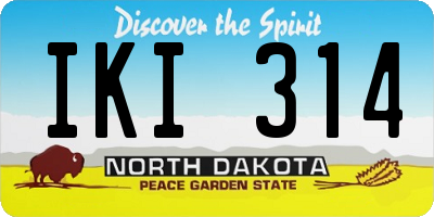 ND license plate IKI314