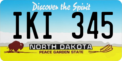 ND license plate IKI345