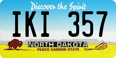 ND license plate IKI357