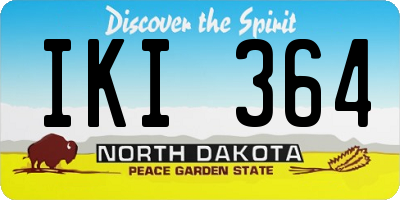 ND license plate IKI364