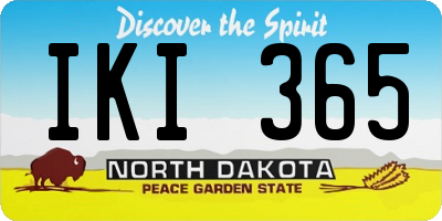ND license plate IKI365