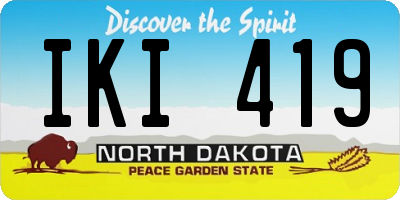 ND license plate IKI419