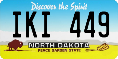 ND license plate IKI449