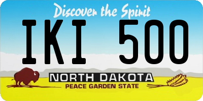 ND license plate IKI500