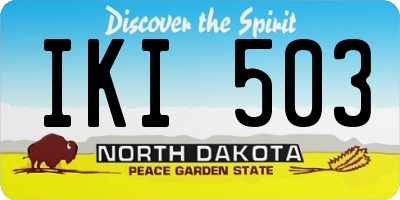 ND license plate IKI503
