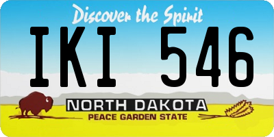 ND license plate IKI546