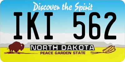 ND license plate IKI562