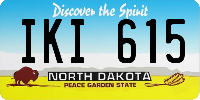ND license plate IKI615