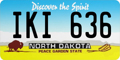 ND license plate IKI636
