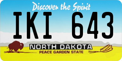 ND license plate IKI643