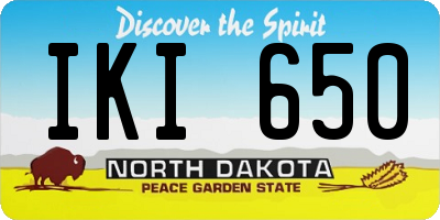 ND license plate IKI650