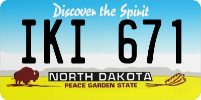 ND license plate IKI671