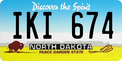 ND license plate IKI674