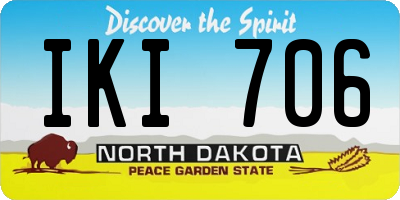 ND license plate IKI706