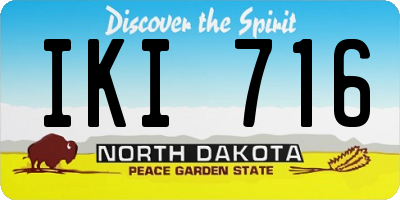ND license plate IKI716