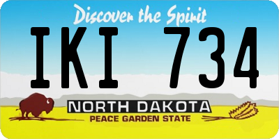 ND license plate IKI734