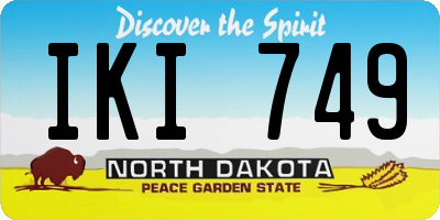 ND license plate IKI749