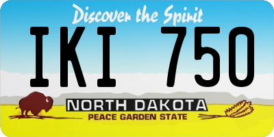 ND license plate IKI750