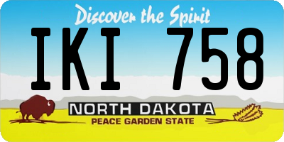 ND license plate IKI758