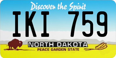 ND license plate IKI759