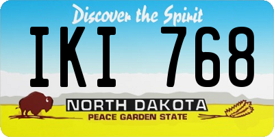 ND license plate IKI768