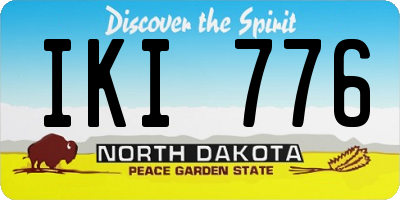ND license plate IKI776