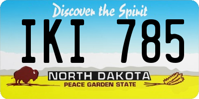 ND license plate IKI785