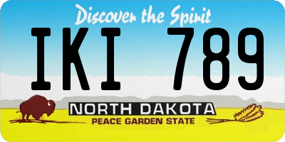ND license plate IKI789