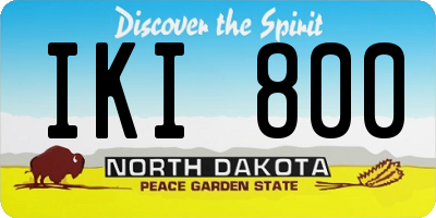 ND license plate IKI800