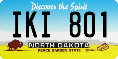 ND license plate IKI801