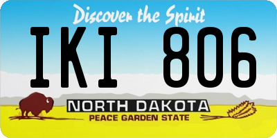 ND license plate IKI806