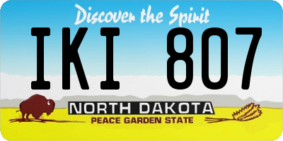 ND license plate IKI807