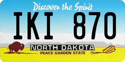 ND license plate IKI870