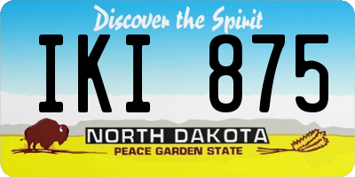 ND license plate IKI875