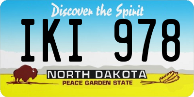 ND license plate IKI978
