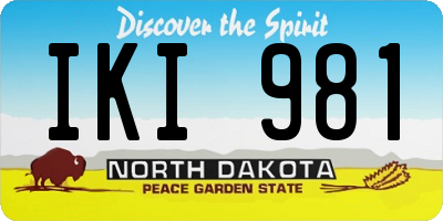 ND license plate IKI981