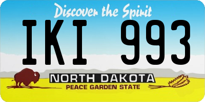 ND license plate IKI993