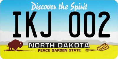 ND license plate IKJ002