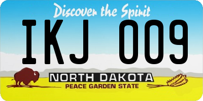 ND license plate IKJ009
