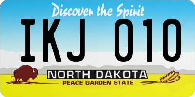 ND license plate IKJ010