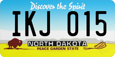 ND license plate IKJ015
