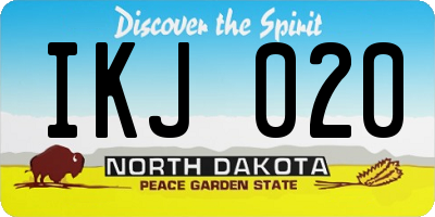 ND license plate IKJ020