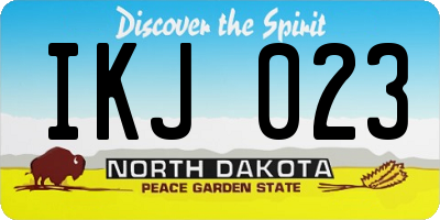 ND license plate IKJ023