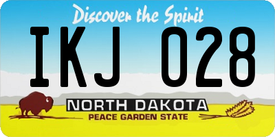 ND license plate IKJ028
